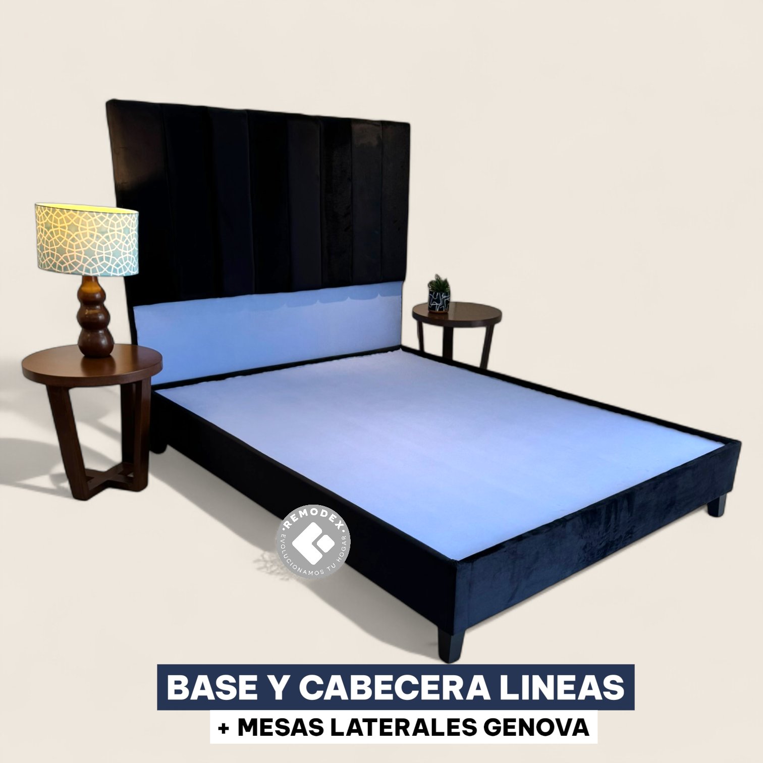 BASE + CABACERA LINEAS CON PESTAÑAS + PAR MESA LATERAL GENOVA