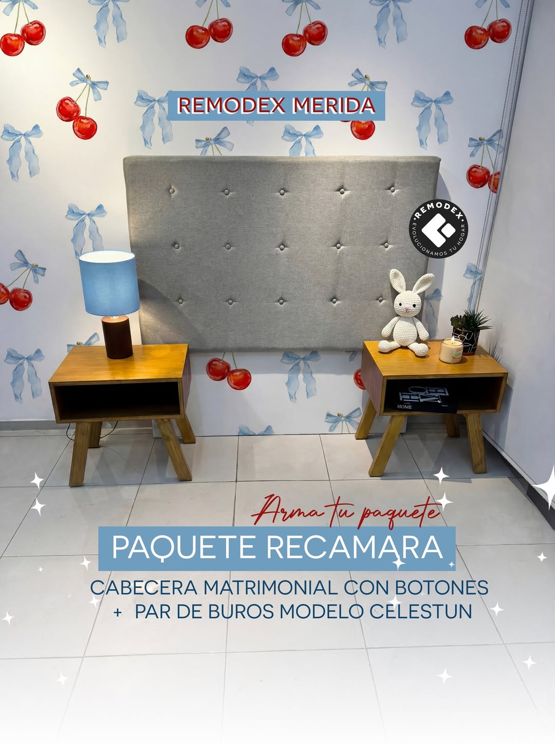 CABECERA COSTURAS QUEEN/PAR BUROS CELESTUN