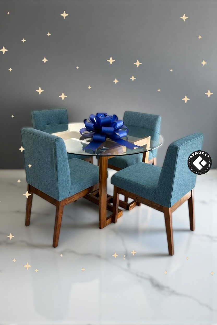 COMEDOR 4P MESA BARCELONA/SILLAS TOKIO