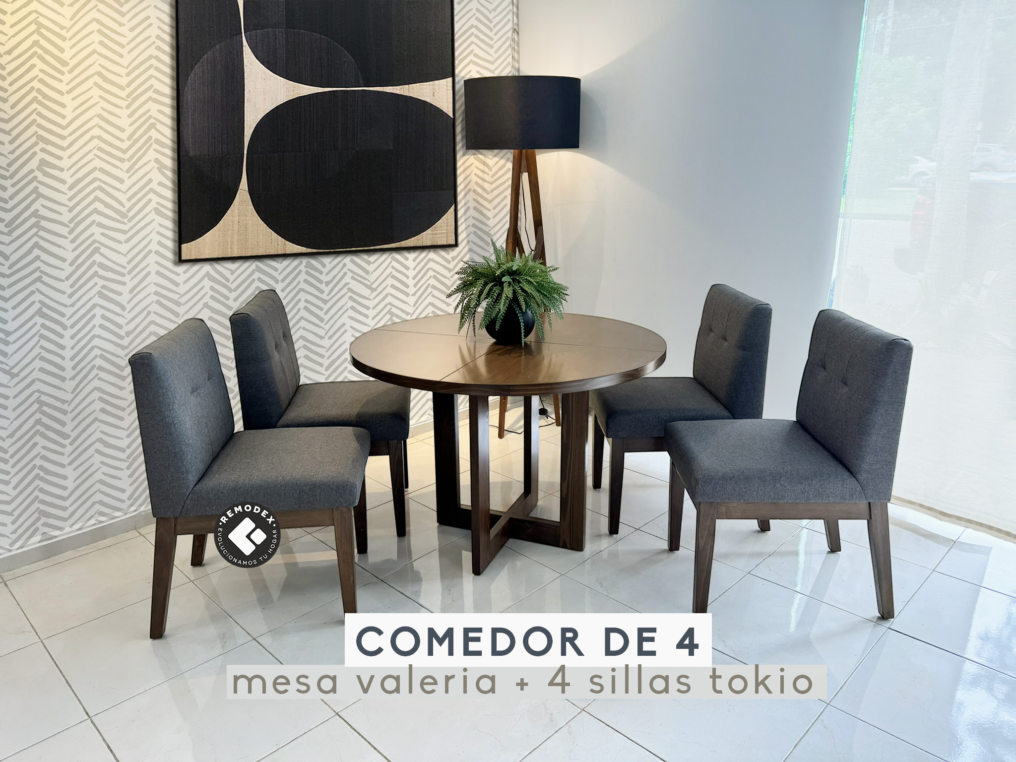 COMEDOR 4P SILLAS TOKIO/ MESA VALERIA MADERA