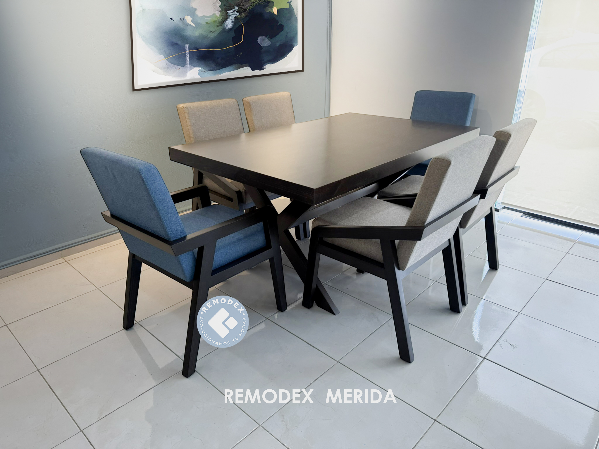 COMEDOR 6P MESA CRUZ/ SILLAS ALEJANDRA
