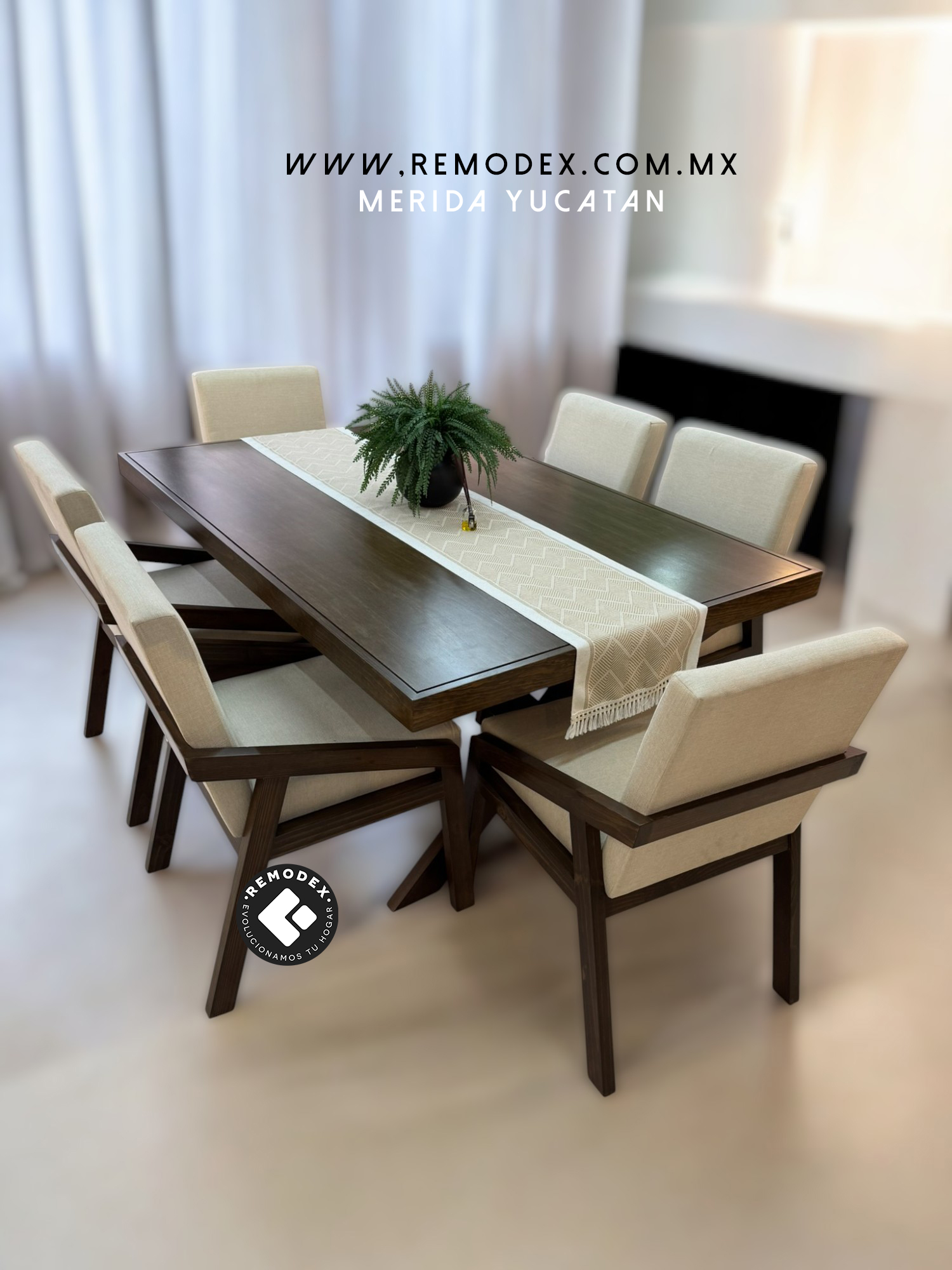 COMEDOR 6P MESA CRUZ/SILLAS ALEJANDRA