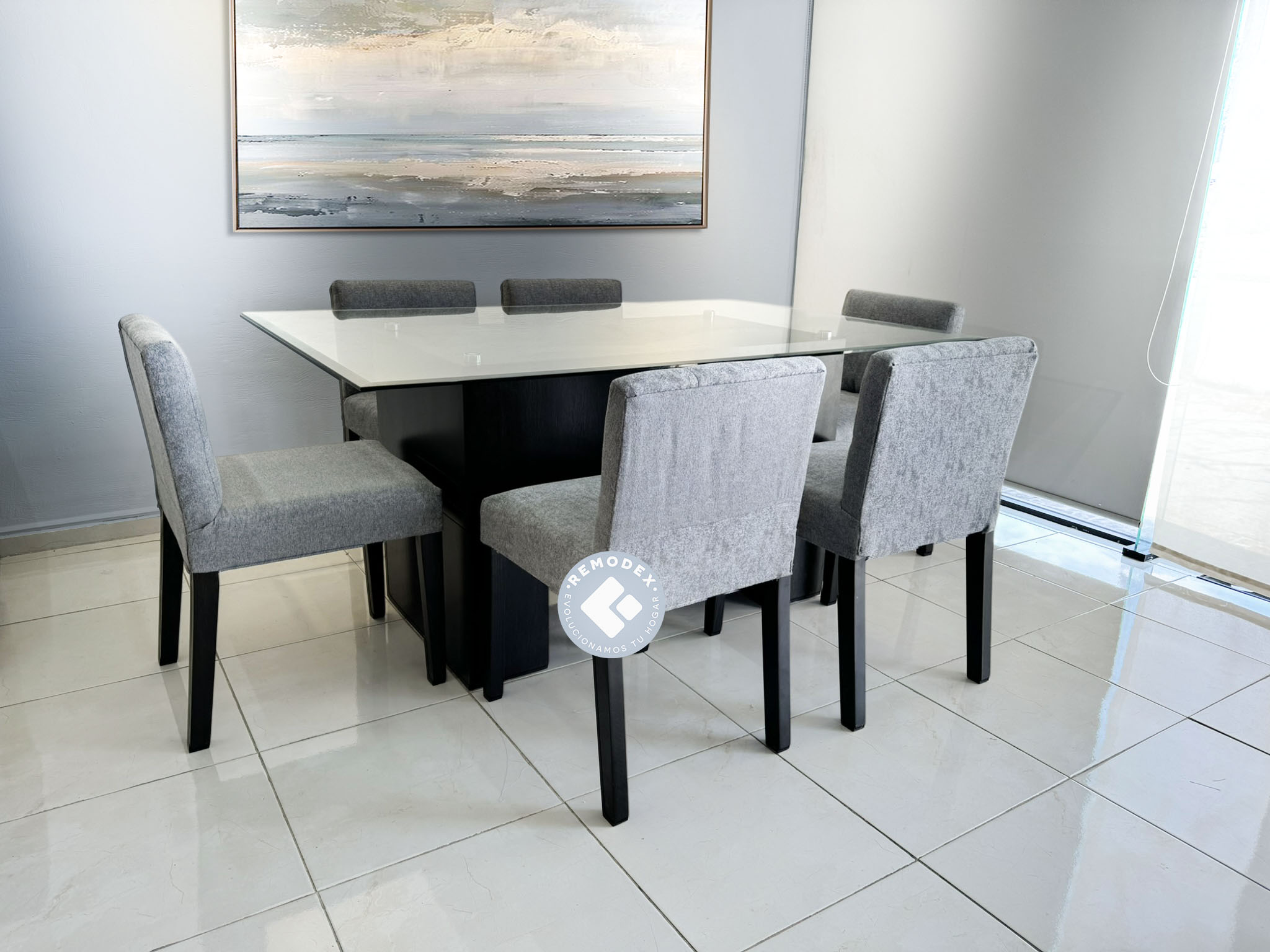 COMEDOR 6P MESA OLMO/SILLA MOD.1