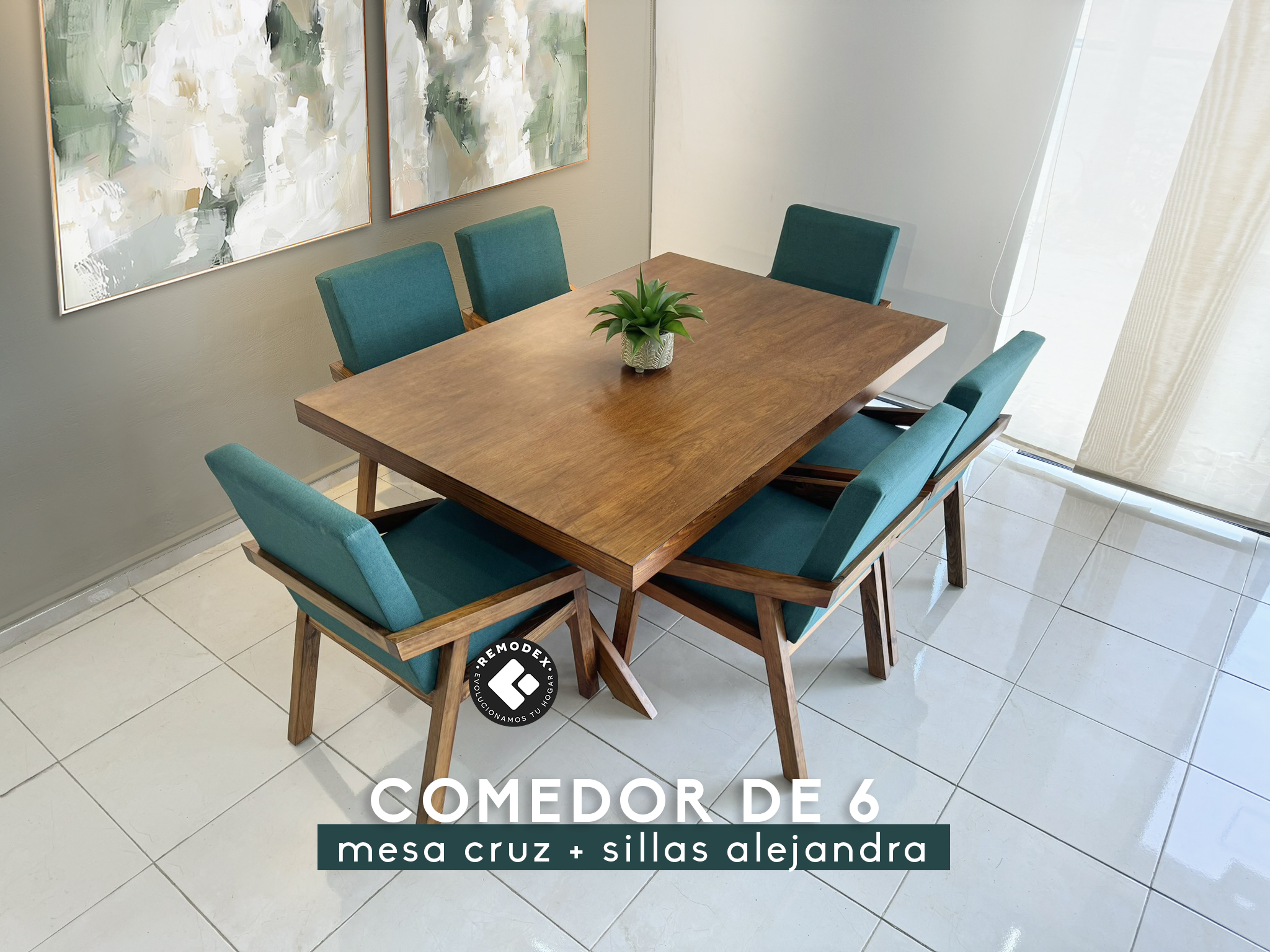 COMEDOR 6P SILLAS ALEJANDRA/MESA CRUZ