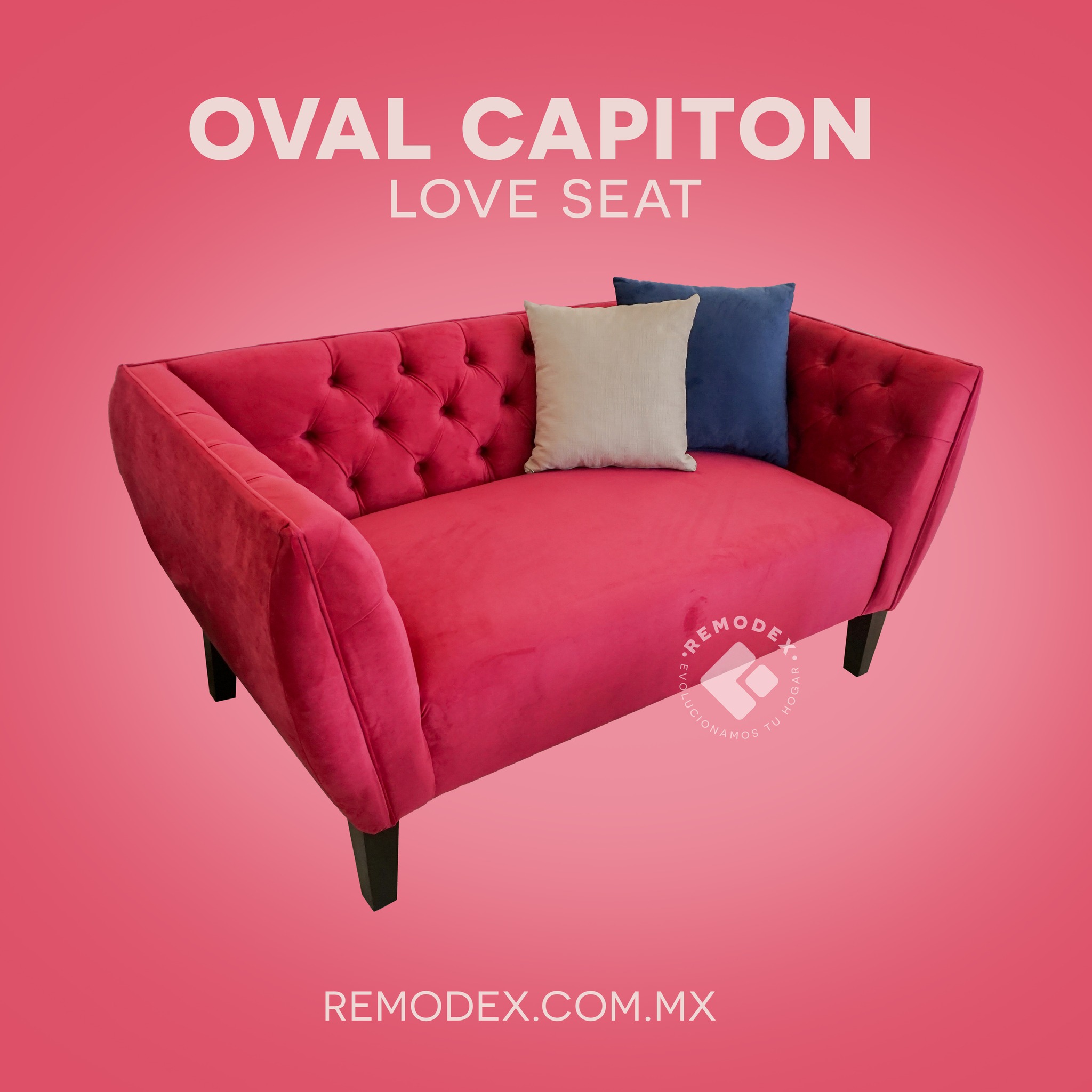 LOVE SEAT OVAL CAPITONADO