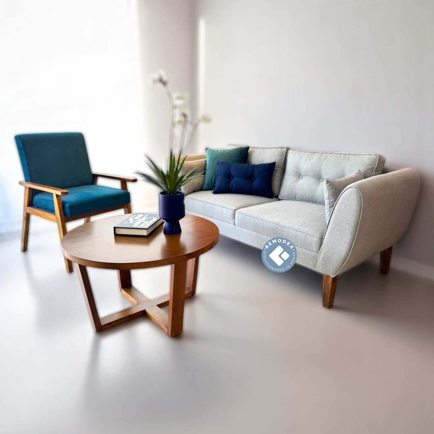 LOVE SEAT OVAL P70/SILLETA TIFFANY (PISSA SILVER/TERCIOPELO AZUL)