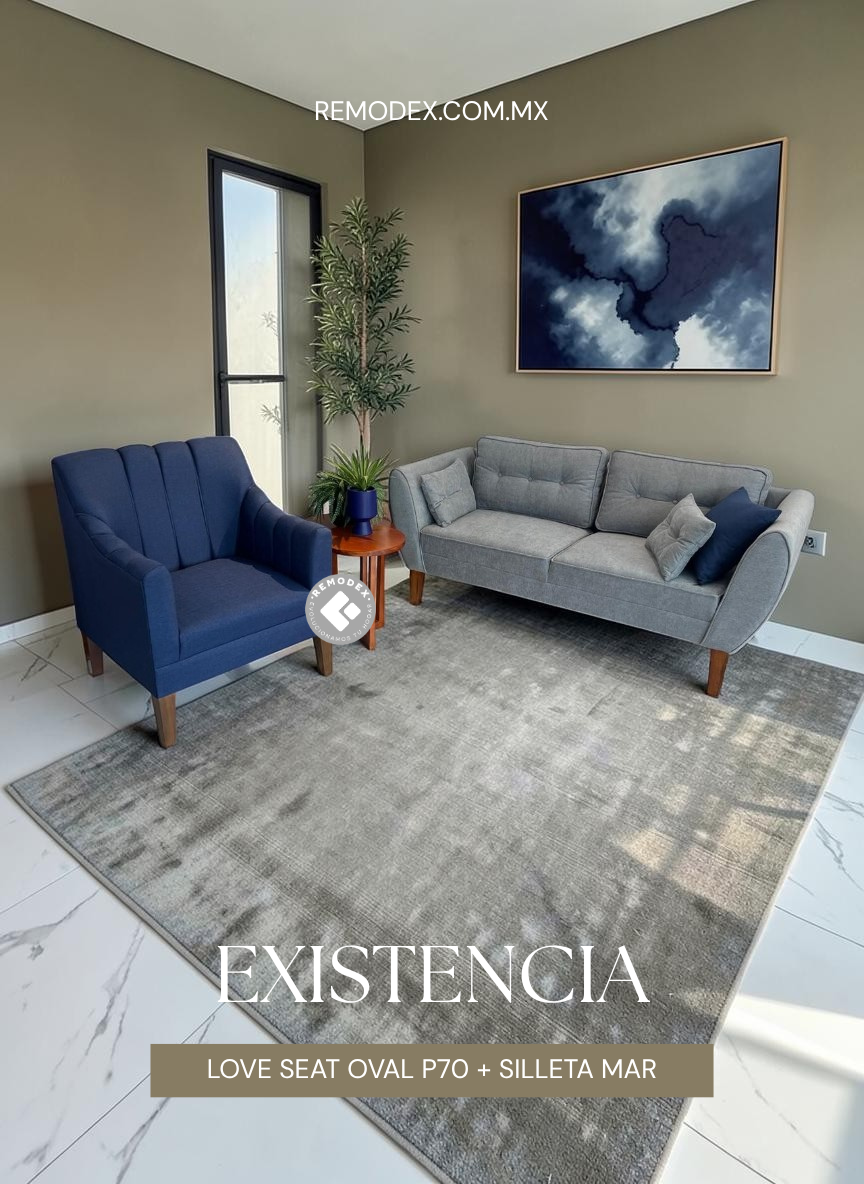 LOVE SEAT P70 NAPOLI GREY + SILLETA MAR MICHELLE MOON NIGHT