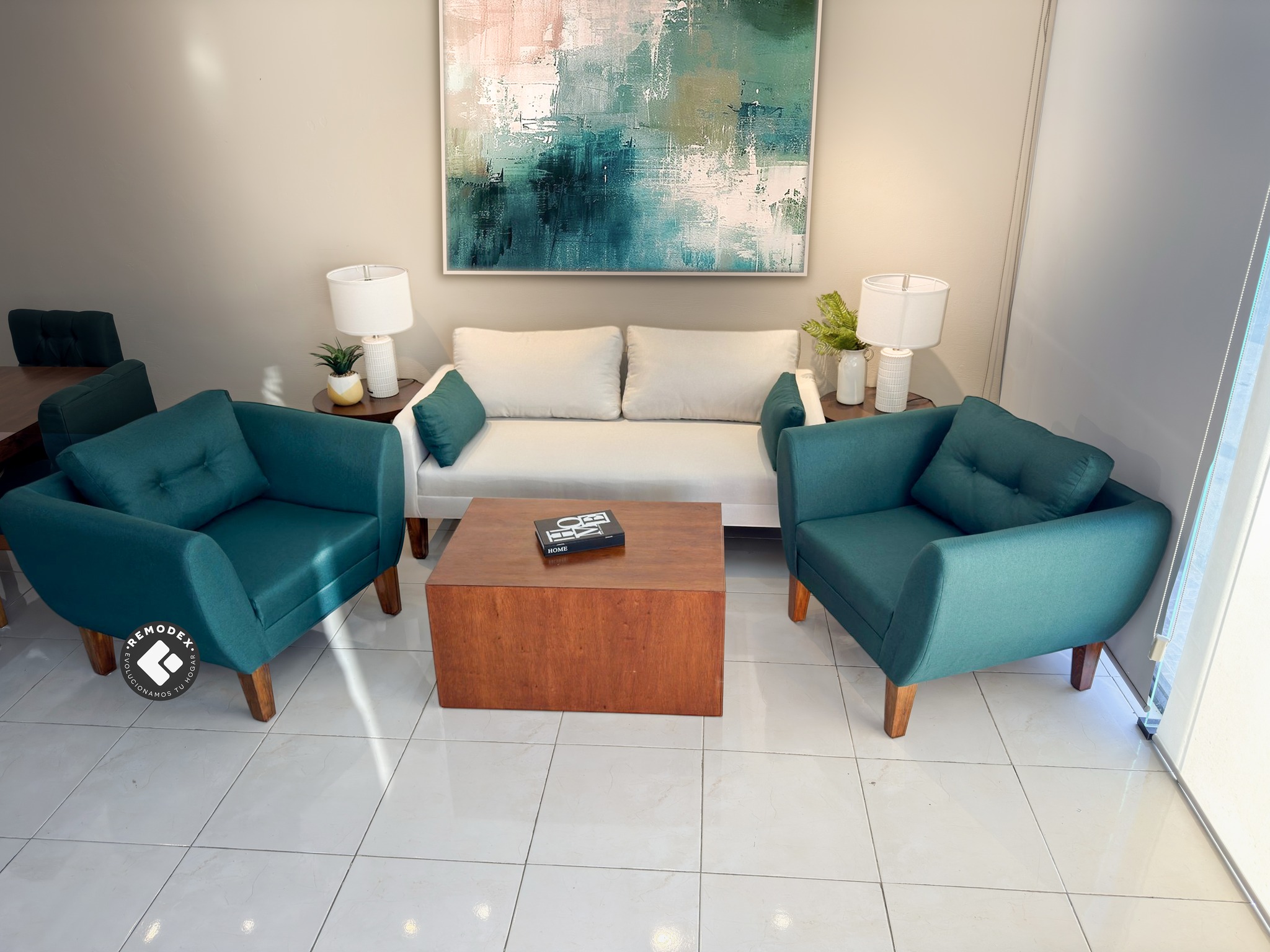 PAQUETE LOVE SEAT LUCÍA + 2 INDIVIDUALES OVAL