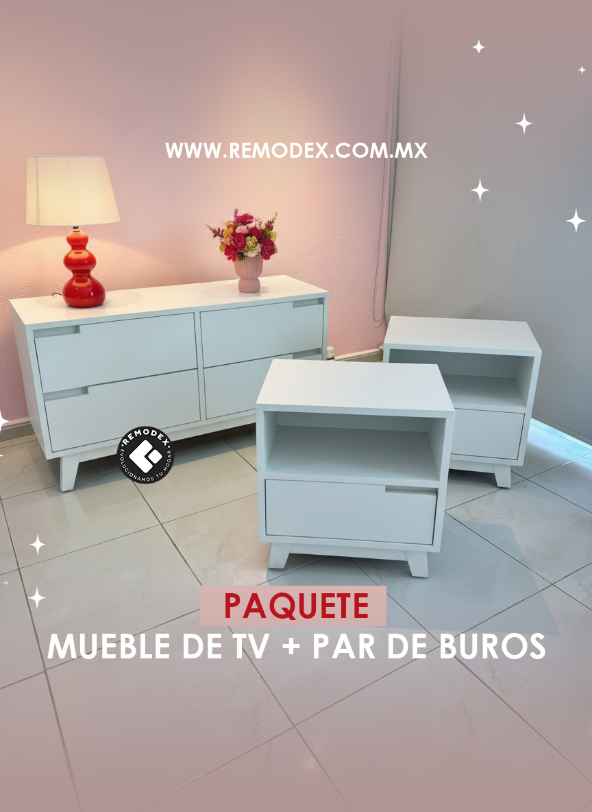 PAQUETE CAJONERA + PAR DE BUROS MOD. 5 (BLANCO)