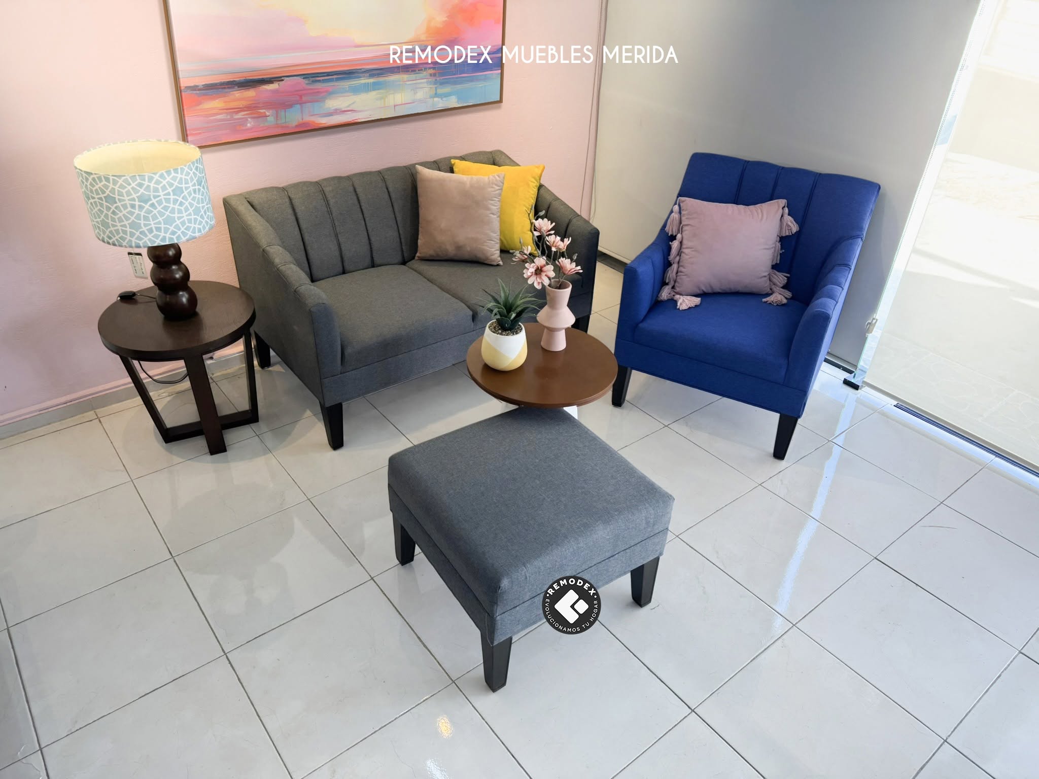 PAQUETE LOVE SEAT MAR + SILLETA MAR + TABURETE