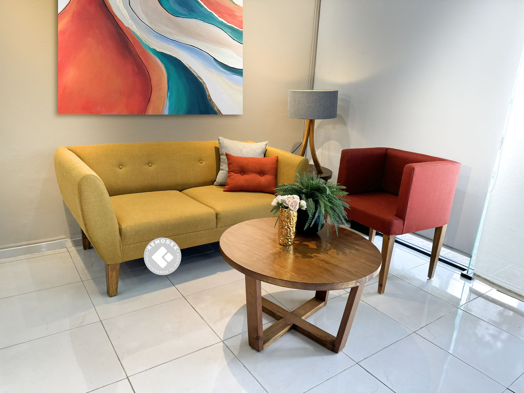 PAQUETE LOVE SEAT OVAL INTEGRADO + SILLETA CUBO