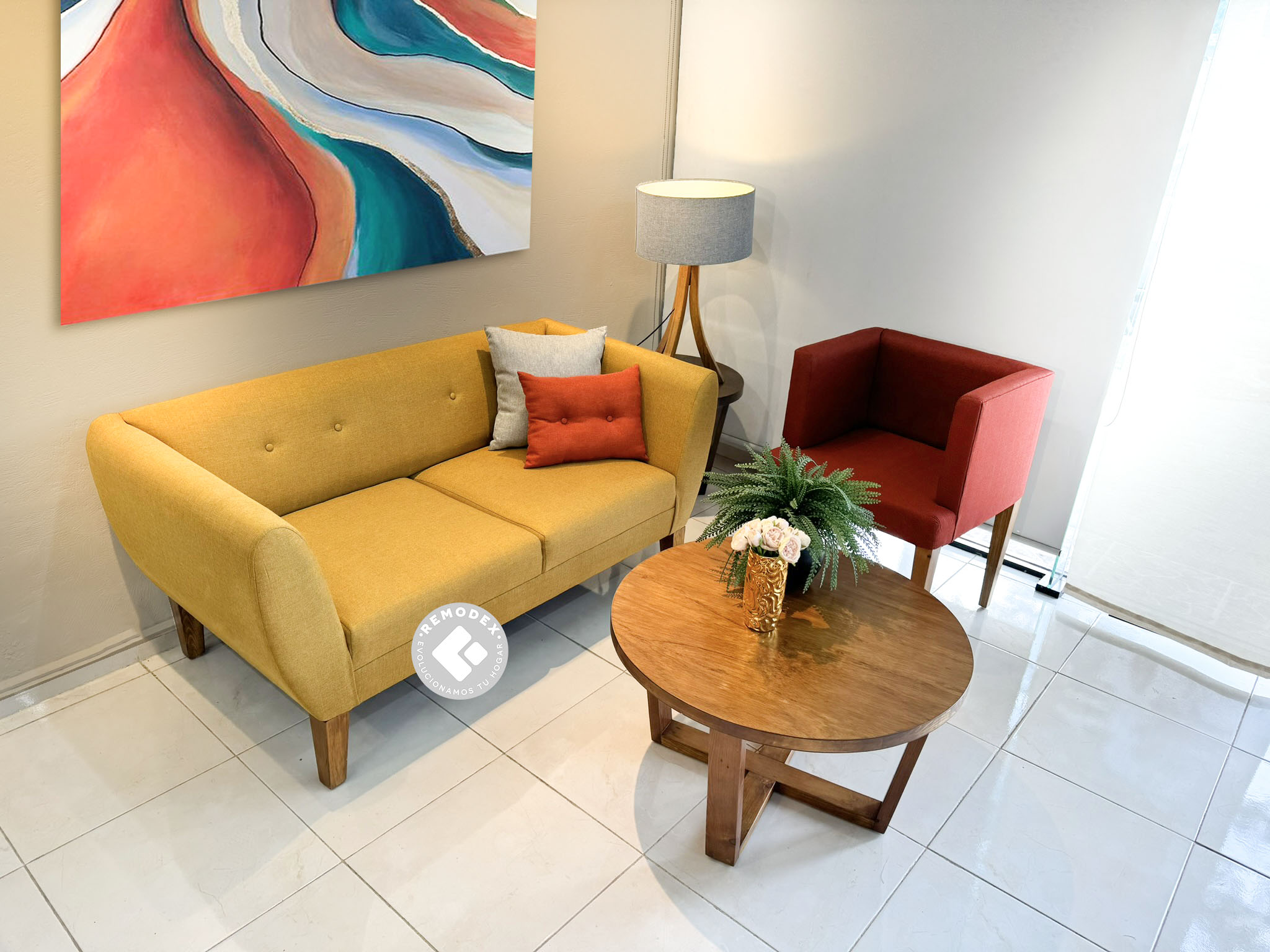 PAQUETE LOVE SEAT OVAL INTEGRADO + SILLETA CUBO