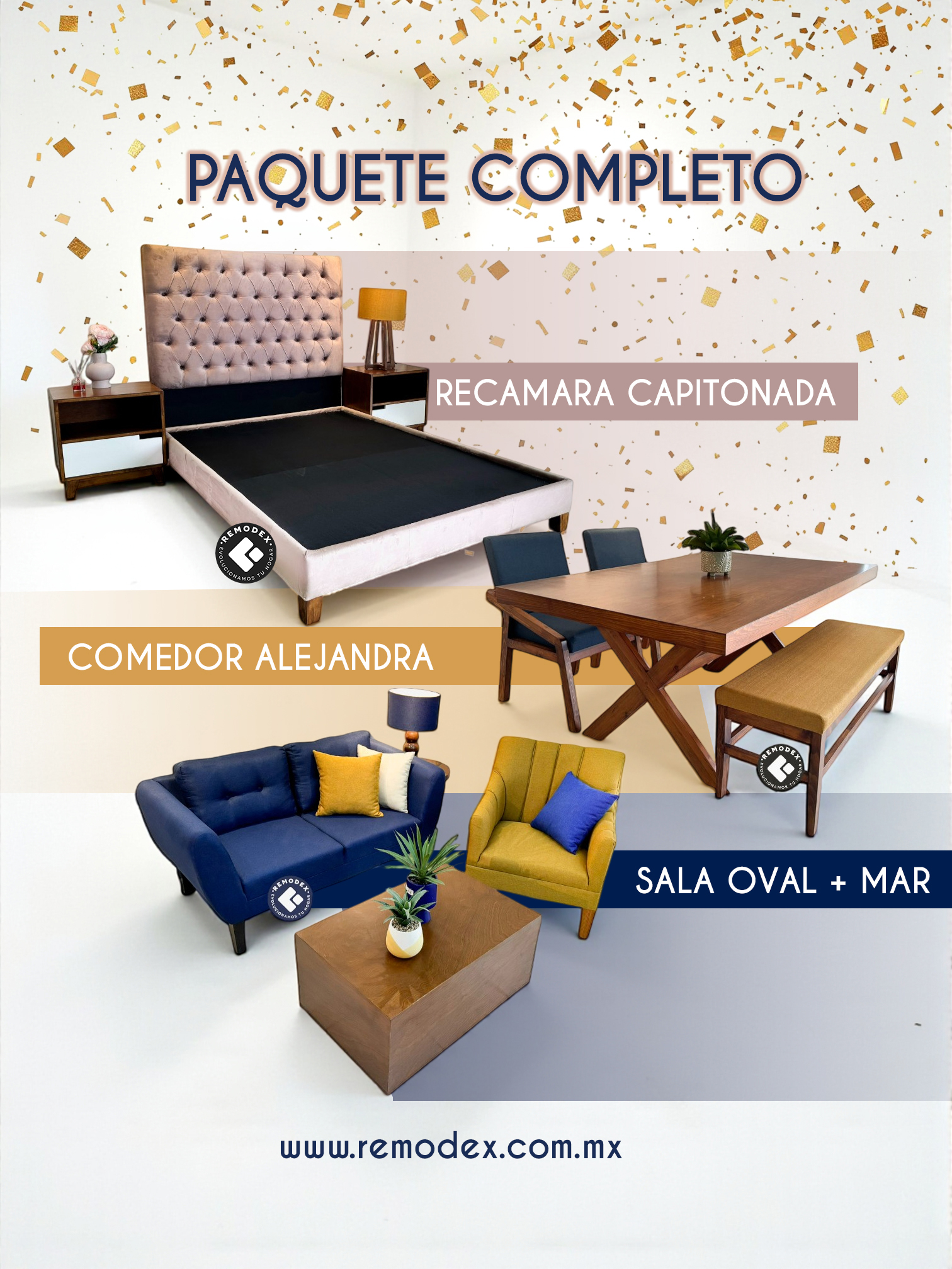 PAQUETE SALA + COMEDOR + RECAMARA RM1
