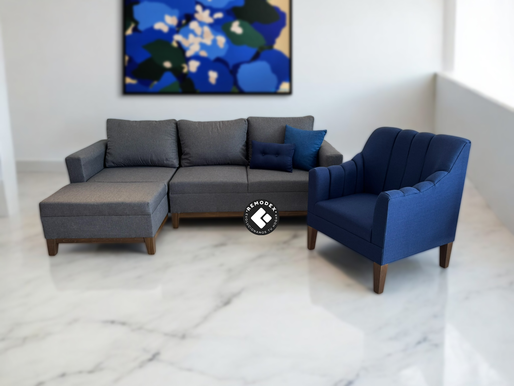 PAQUETE SOFÁ L SOFÍA + SILLETA MAR